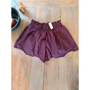 NWT‎ Anthropologie Scallop-Hem Paperbag Tie Waist Shorts Size Medium